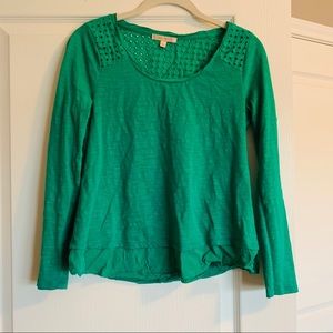 Skies Are Blue Green Long Sleeve Knit Top